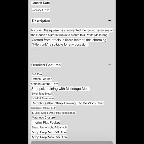 Pink Louis Vuitton Ostrich Petite Malle Limited edition - Picture 6 of 6